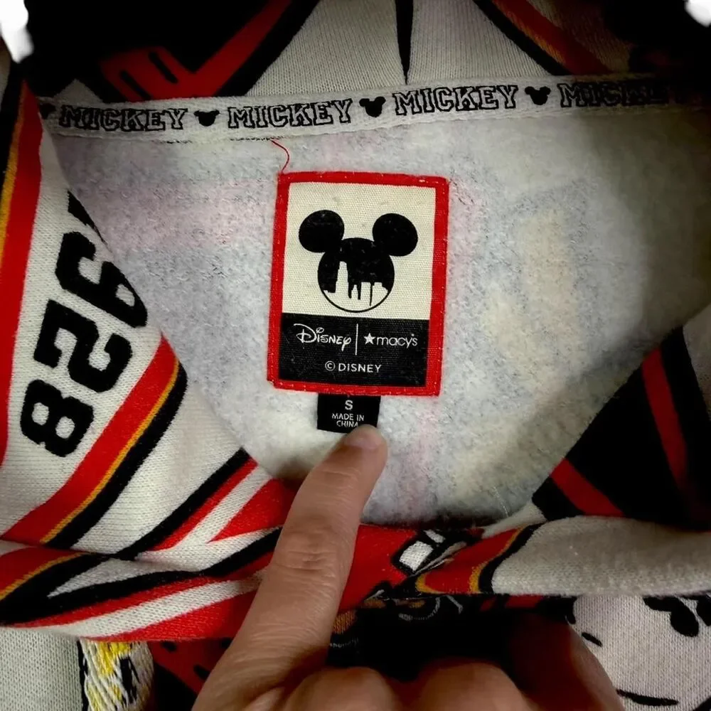 Disney x Macy's Varsity Pennant Hoodie Mickey Minnie Goofy Donald Retro Unisex